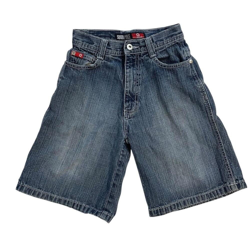 Southpole Baggy Denim Skater Shorts Kids Boys Size 8 Blue Y2K Streetwear Hip Hop